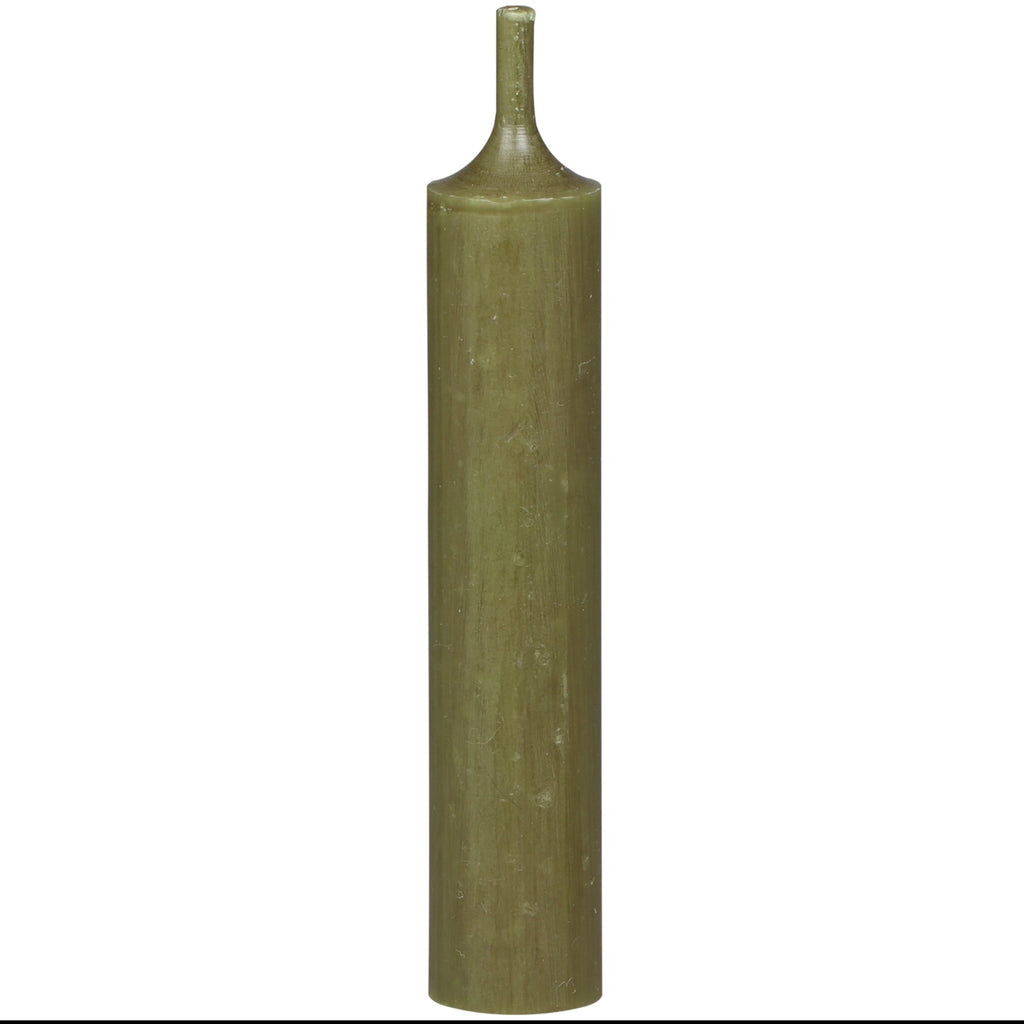 Short Nordic Wax Dinner Candles - Olive Green - Lulu Loves Home - Candles - Dinner