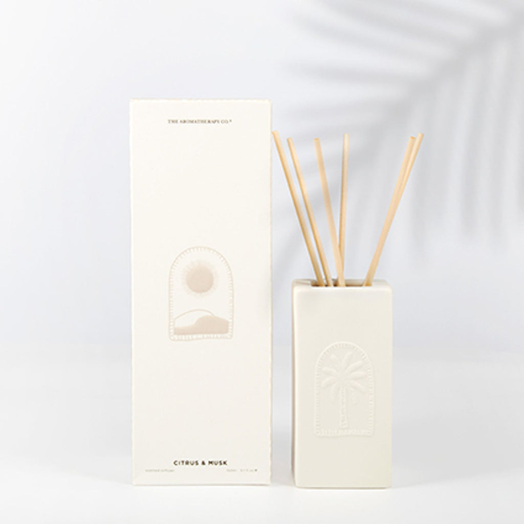 White Boho Sunset and Sand Reed Diffuser - Citrus & Musk - Lulu Loves Home - 