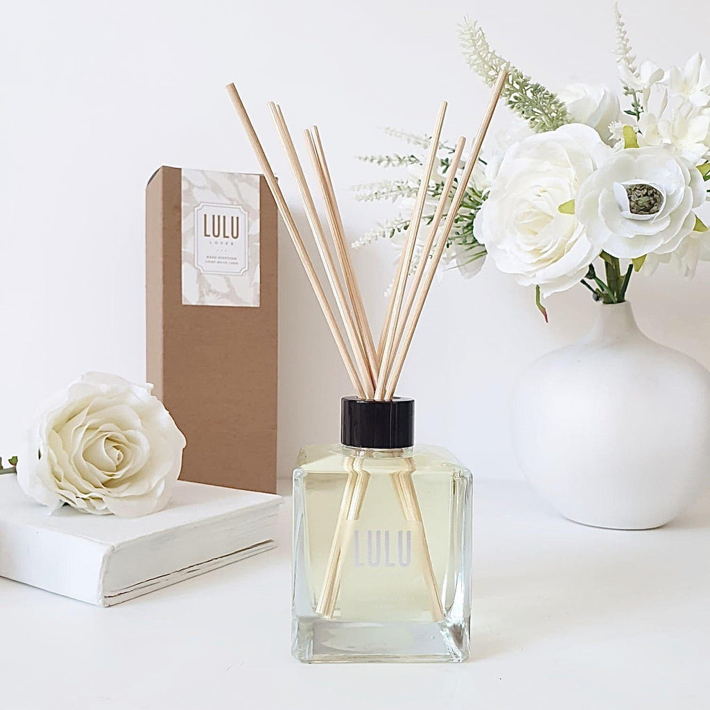 Crisp White Linen Reed Diffusers | Lulu Loves Home