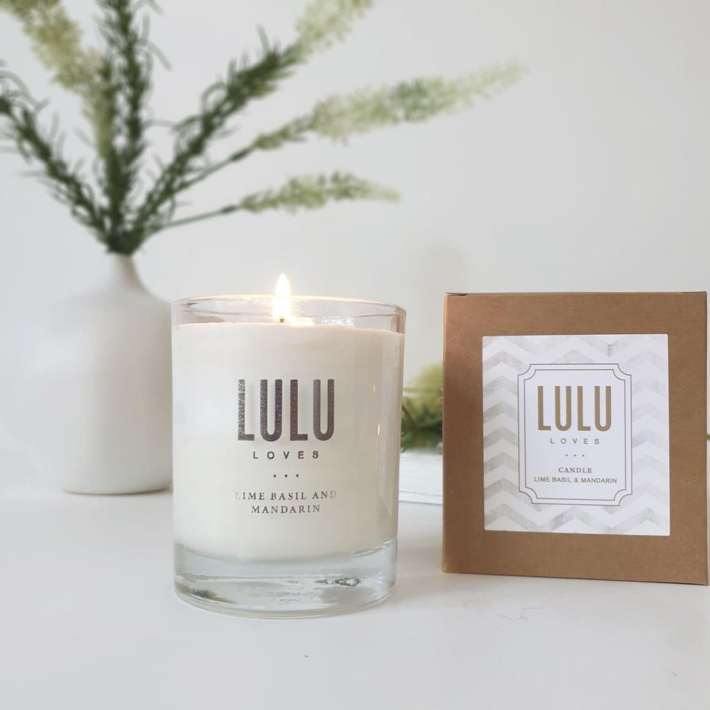 Lime, Basil & Mandarin Luxury Fragranced Soya Glass Jar Candles | Lulu Loves Home