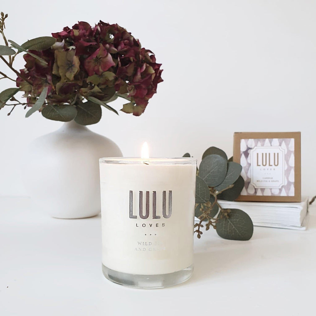 Wild Fig & Grape Luxury Fragranced Soya Glass Jar Candles | Lulu Loves Home