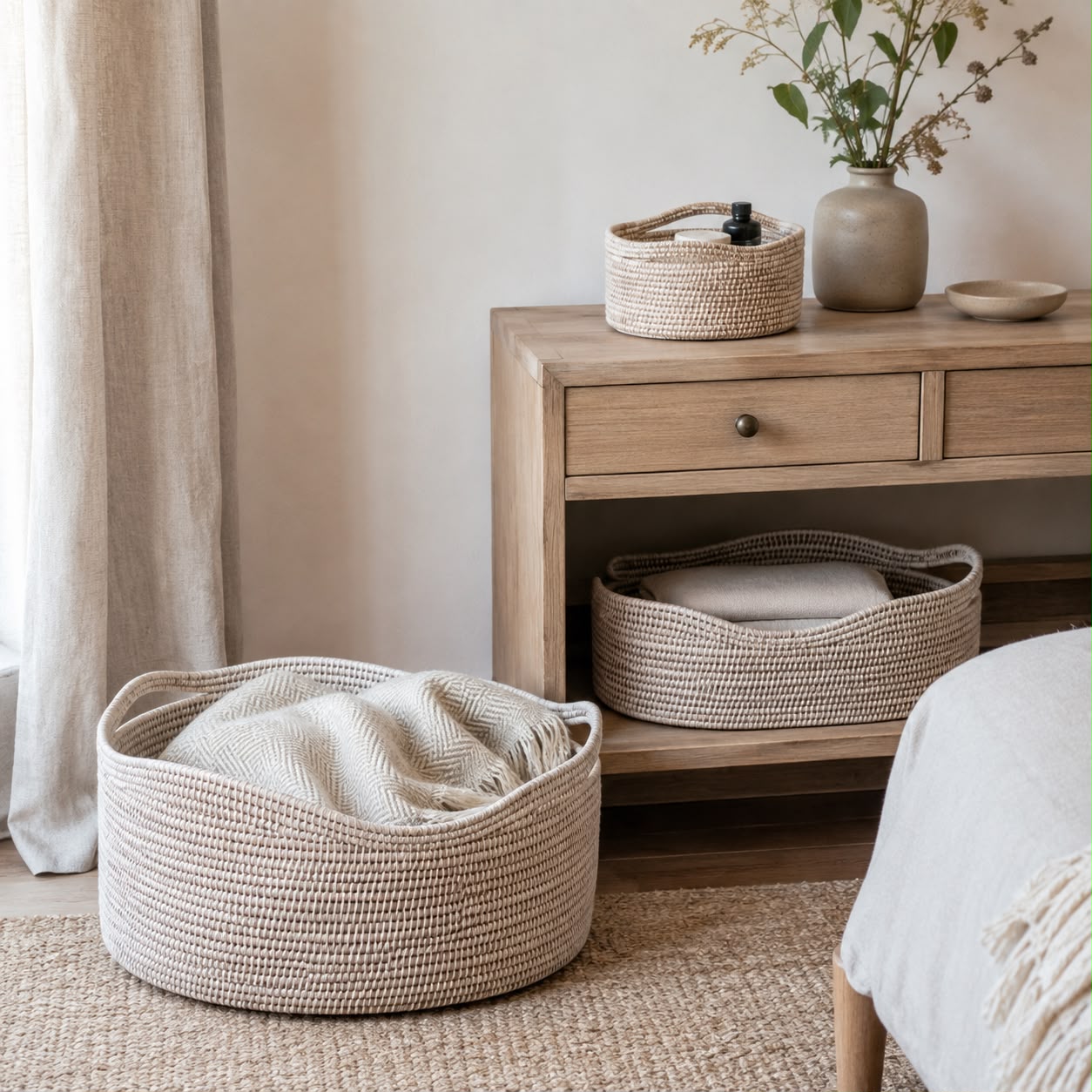 Wickham Rattan Oval Storage Basket