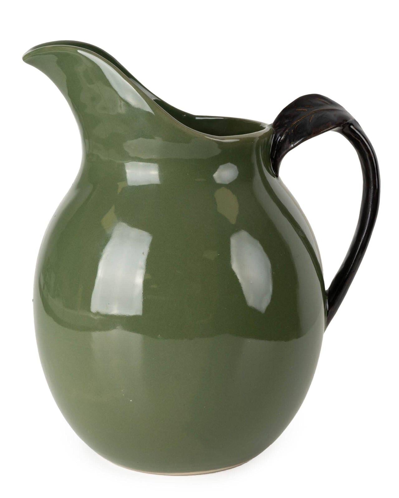 Olive Green Jug Reactive Glaze