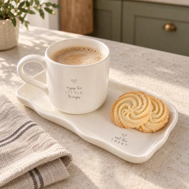 Rectangular Plate with Mug Set - Beige Moments A Little Moment For You