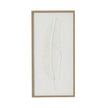 Large white feather print wall art in frame by Hill Interiors, featuring a soft feather design on a white background.