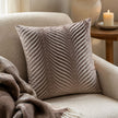 Chocolate Brown Luxury Velvet Fan Patterned Cushion Cover