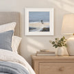 Artko Beach Walk I small framed coastal wall art styled in a bedroom
