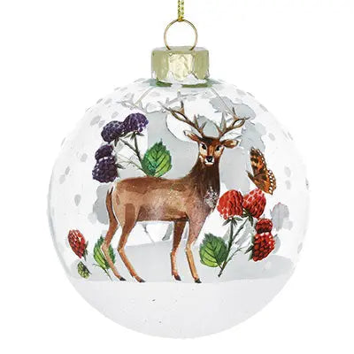 Stag With Fruit Glass Bauble Gisela Graham
