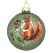 Antique Green Glass Bauble With Squirrel Gisela Graham