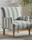 Light Blue Striped Arm Chair