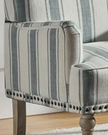 Light Blue Striped Arm Chair