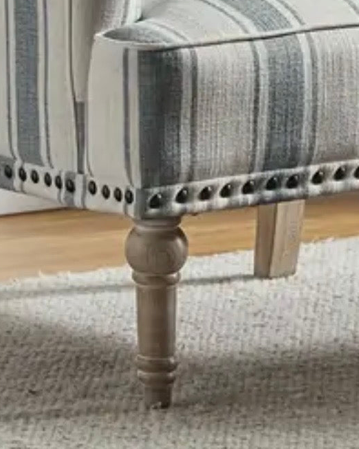 Light Blue Striped Arm Chair