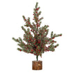Frosted Winter Berry Tree On Wooden Block