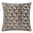 Chocolate Brown Velvet Floral Print Cushion Cover