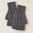 Grey Cosy Cable Knit Fingerless Gloves