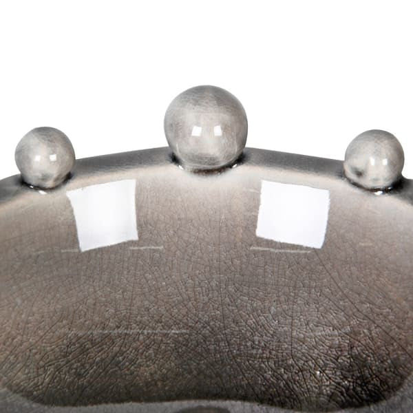 Oval Extra Large Grey Bobble Edged Bowl