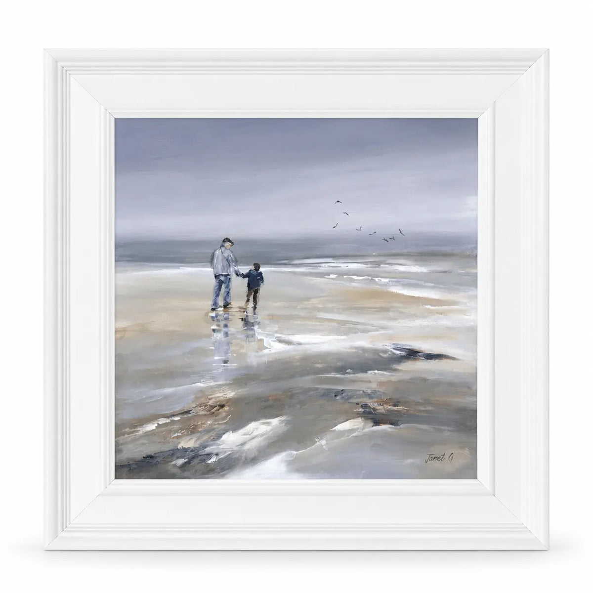 Artko Beach Walk II small framed coastal wall art front view on white