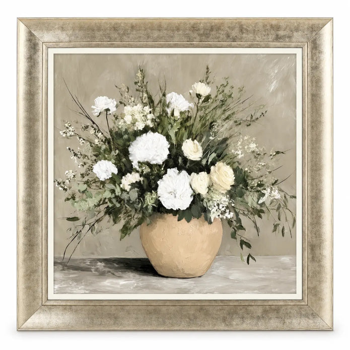 Artko Verdant Bouquet framed floral wall art front view on white