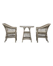 Natural rattan Menton two-seat bistro set from Gallery Direct, outdoor garden furniture with matching chairs and table.