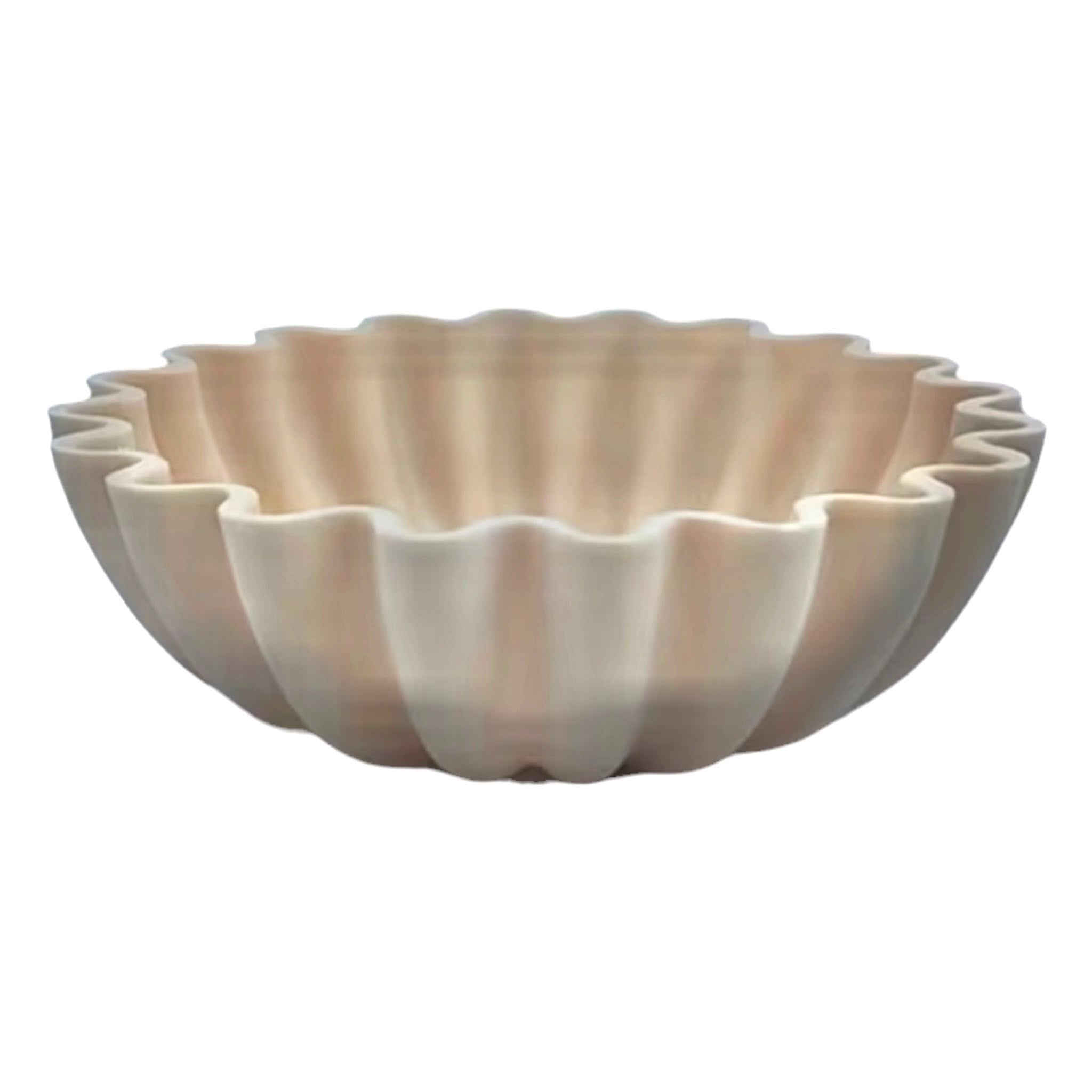Small Barbuda Cream Wavy Bowl
