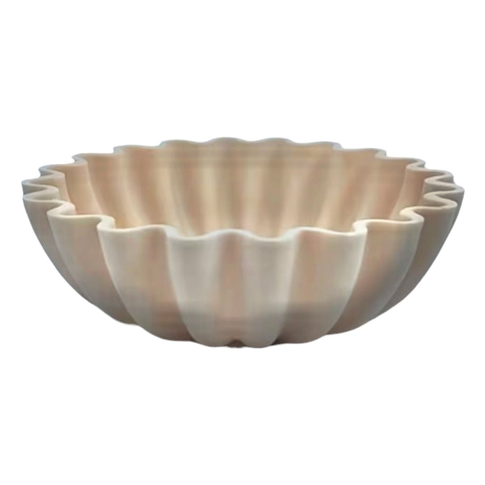 Small Barbuda Cream Wavy Bowl