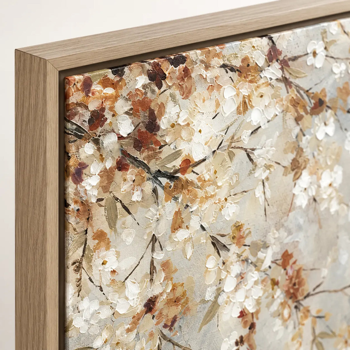 Close-up of the Artko New Beginnings light wood-effect frame and textured gel surface