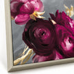 Artko Plum Ranunculus close-up showing slim frame and painterly texture