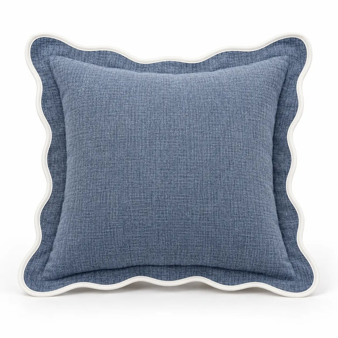 Light blue and white scalloped cushion cover by Starlight Express, soft furnishings, with a decorative scalloped edge and plush fabric.