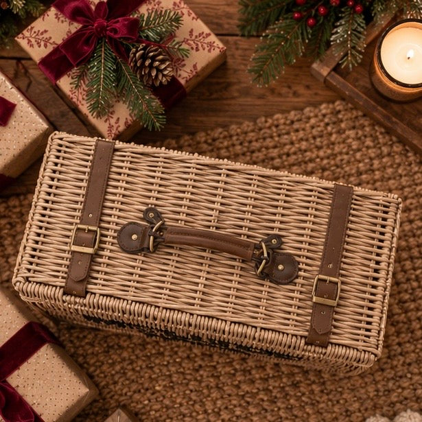Mistletoe Kisses Medium Rattan Storage Basket