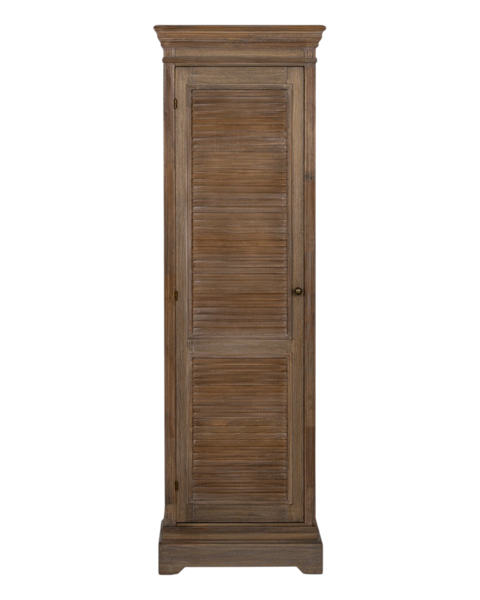 Hill Interiors Delphine Collection 1-door tall cabinet in elegant wood finish, showcasing sleek furniture design and spacious storage.