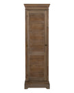 Hill Interiors Delphine Collection 1-door tall cabinet in elegant wood finish, showcasing sleek furniture design and spacious storage.