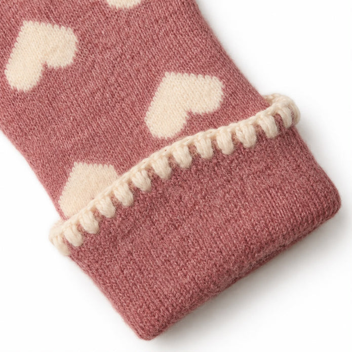 Pink Heart Cuff Cosy Sock