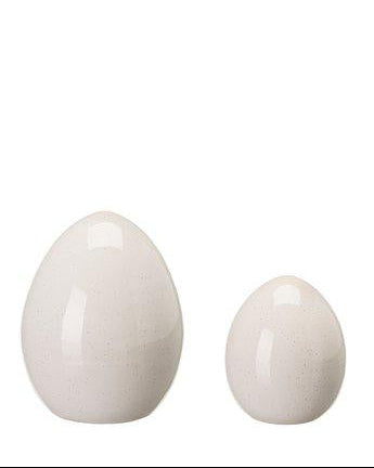 White Ceramic Decor Eggs - Set of Two