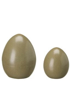 Olive Green Ceramic Decor Eggs - Set of Two