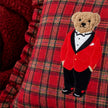 Red Tartan Teddy Bear Cushion Cover