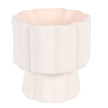 White scalloped pedestal wax melt and oil burner by Something Different Wholesale
