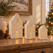 White Ceramic LED Light Up Dutch Christmas House