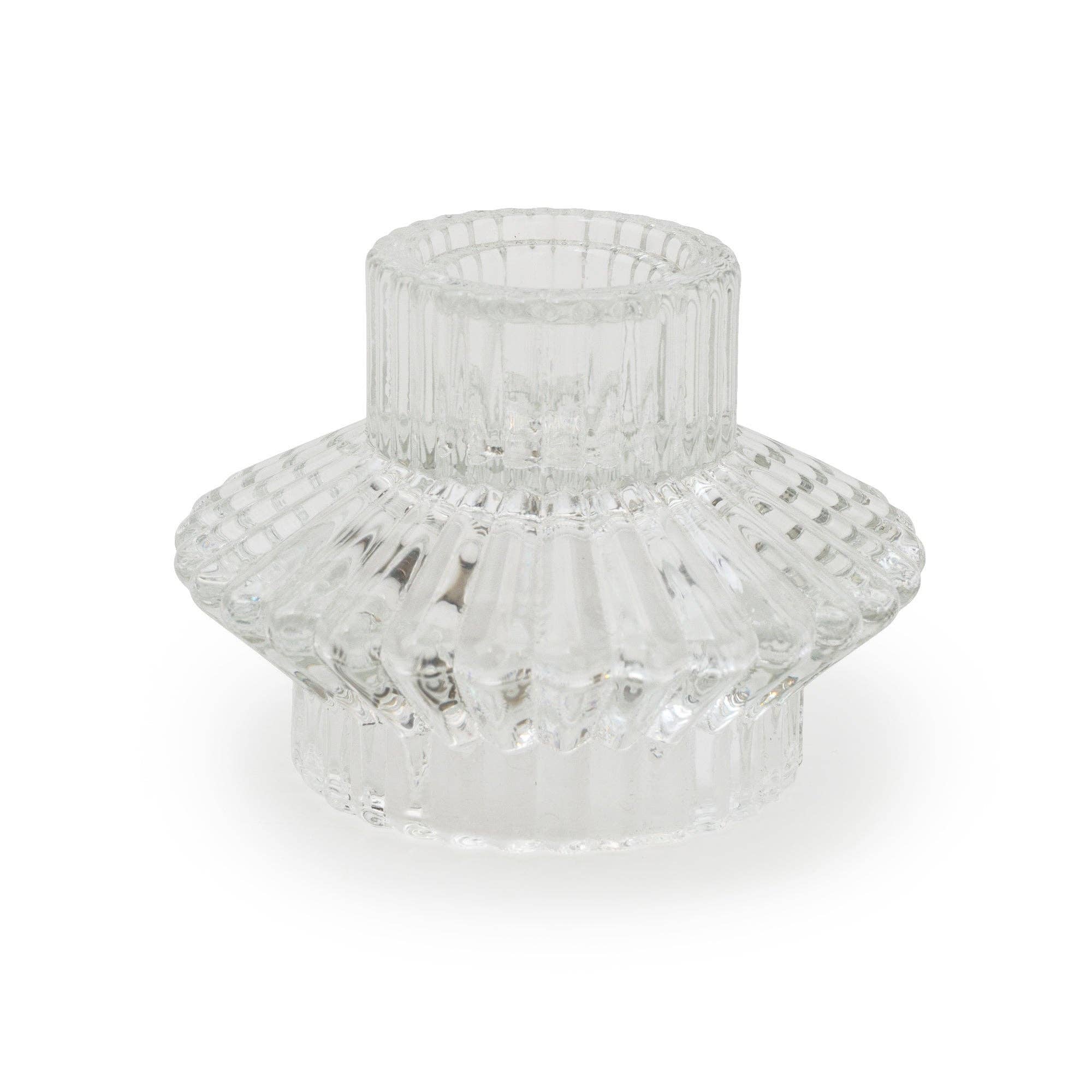 Two Way Glass Tea-light Or Dinner Candle holder