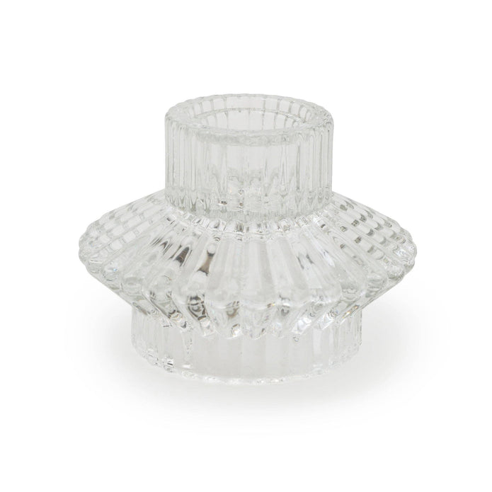Two Way Glass Tea-light Or Dinner Candle holder