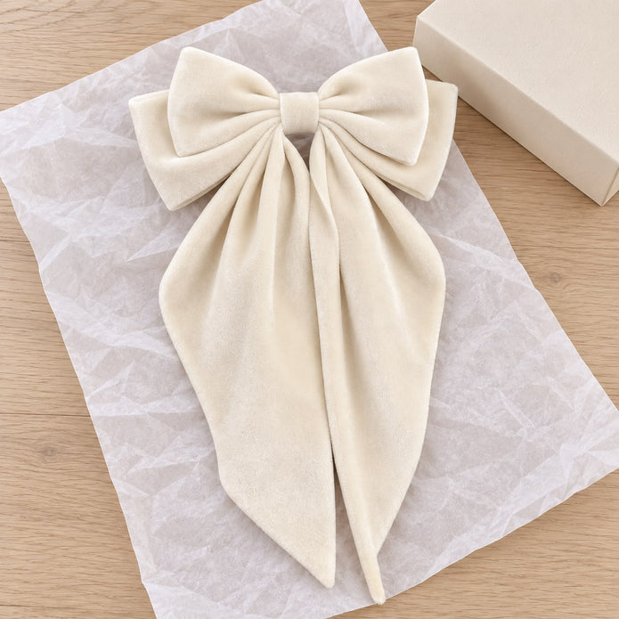 Cream Velvet Bow