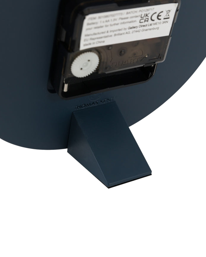 Thomas Kent 6-inch Arabic Mantle Clock by Gallery Direct in ink blue, featuring a classic design with Arabic numerals and a sleek finish.