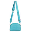 Black Jamie Bags double zip crossbody bag with adjustable strap and sleek design, showing the front view of the accessories.