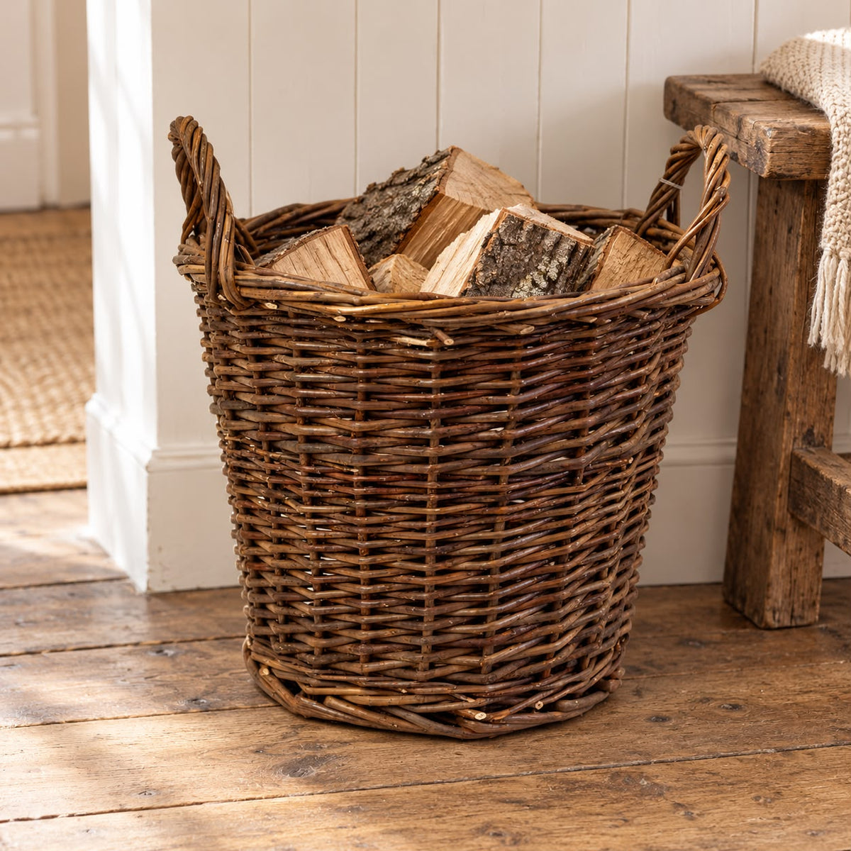 Meon Rattan Round Log Basket