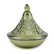 Embossed Tagine Glass Candle - Olive Green