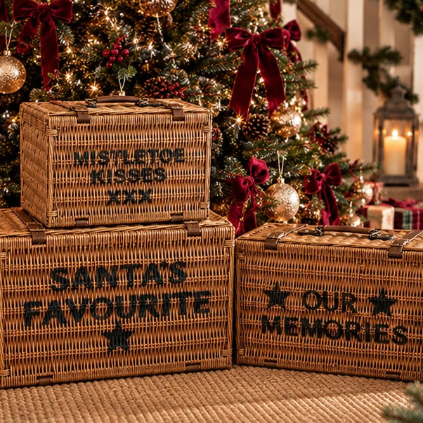 Our Memories Large Rattan Storage Basket Hamper