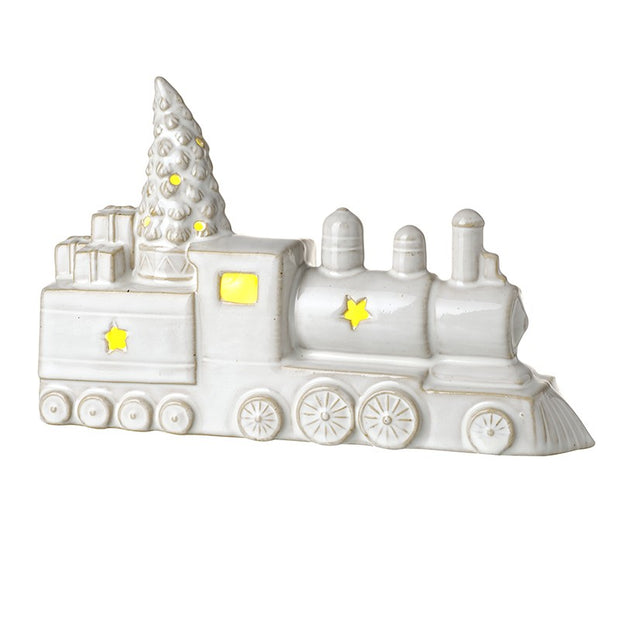 White Ceramic Light-Up LED Train