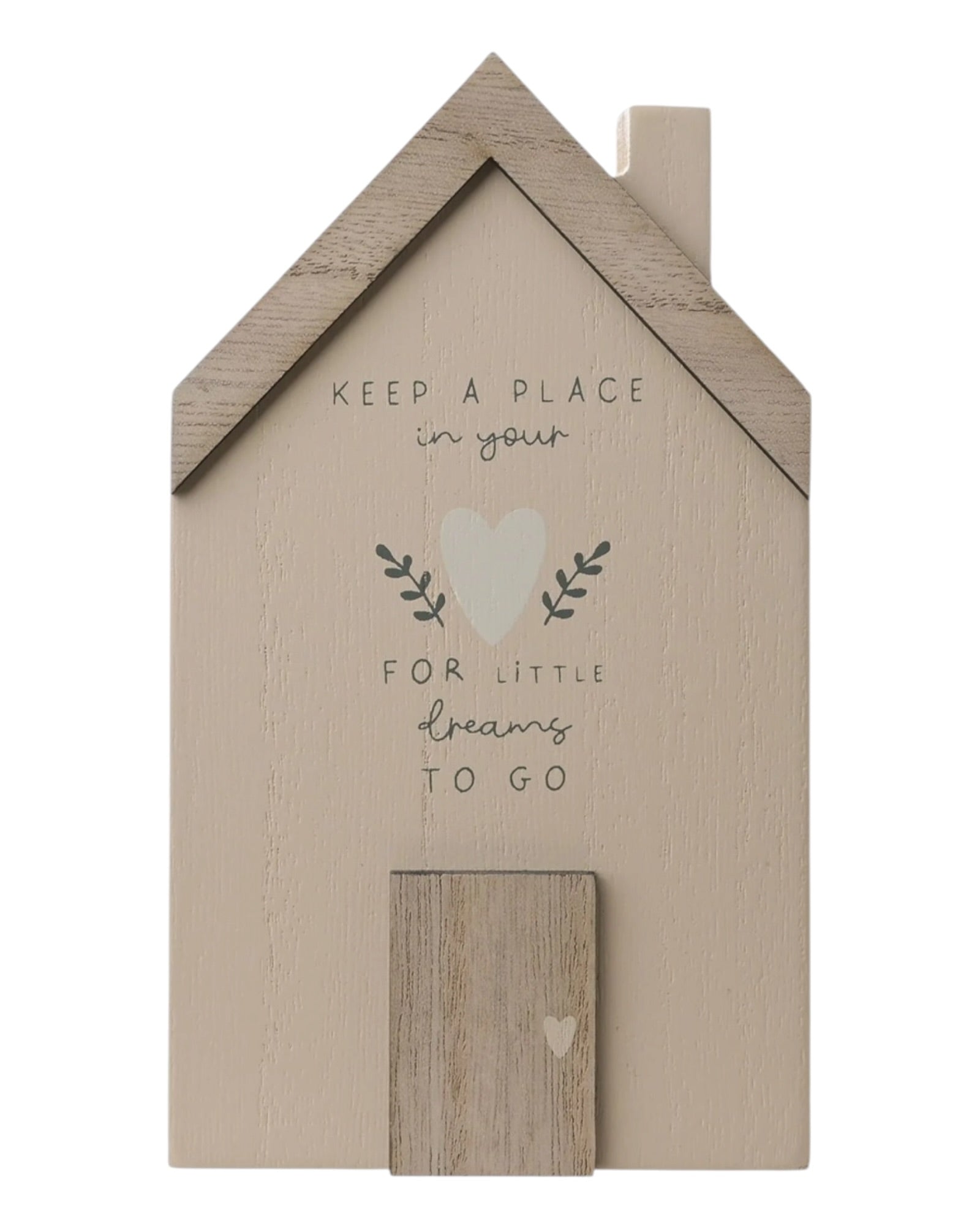 Wooden House Ornament - Beige Moments Keep A Place In Your Heart