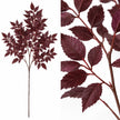 Artificial Burgundy Leaf Foliage Stem, full foliage stem beside a close-up of the burgundy leaves