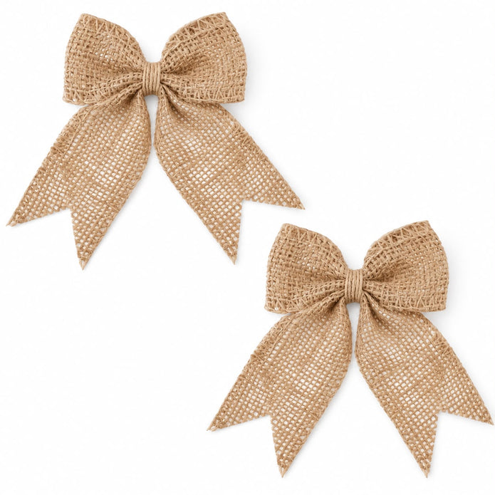 Hessian Bow Decoration - Set of Two