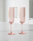 Blush Pink Scalloped Champagne Flutes - Set Of Two